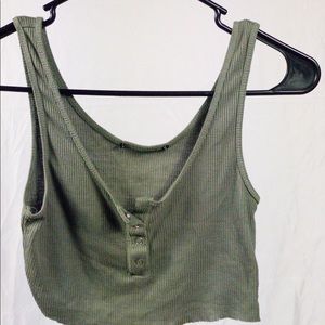 XS olive crop top